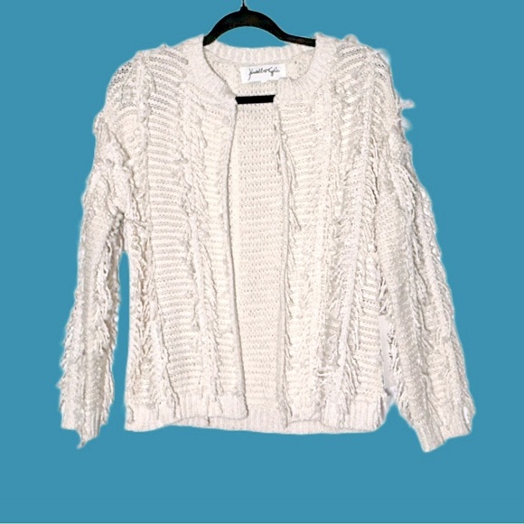 NWT Kendall & Kylie Soft & Shaggy Cream Open Cardigan Sweater, Size Medium - Picture 1 of 12